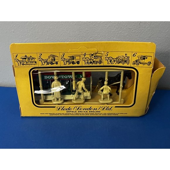 Vintage LLEDO Diecast HORSE DRAWN OMNIBUS W/ FIGURES DOWNTOWN DGI-005 - Picture 8 of 9